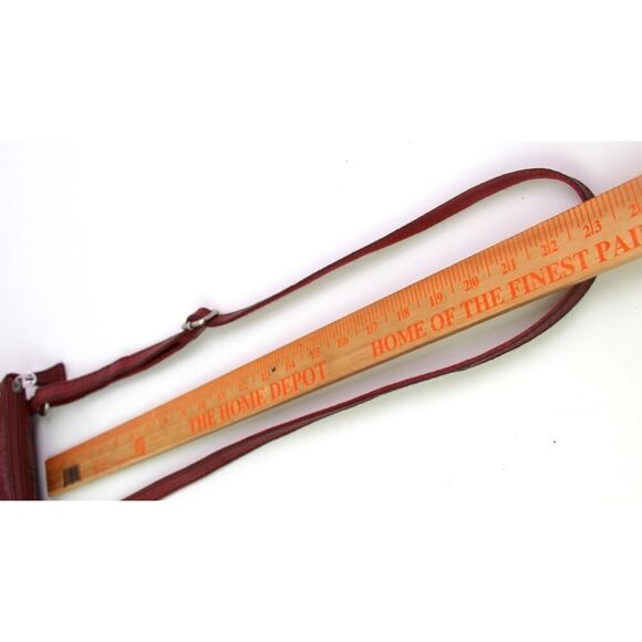 Fossil LLV DARK RED GENUINE LEATHER ZIP TOP X-BODY SHOULDER BAG HANDBAG PURSE - Picture 12 of 16